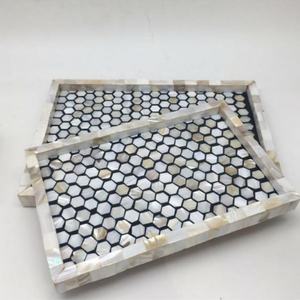 Nouveau design MOP nacre incrustation plateau de service fabriqué à la main par un artisan indien qualifié pour Ramadan Eid produit d'artisanat naturel - Product Image 1