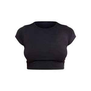 Camisas cortas personalizadas básicas ajustadas para mujer de último diseño, camisetas cortas básicas en blanco ajustadas para mujer de último diseño - Product Image 6