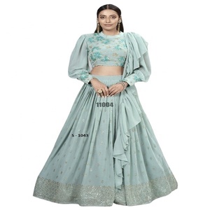 Qualité supérieure dames Lehanga Choli Dupatta rayonne matériel indien conçu pour les fêtes de mariage directement fourni indien - Product Image 2