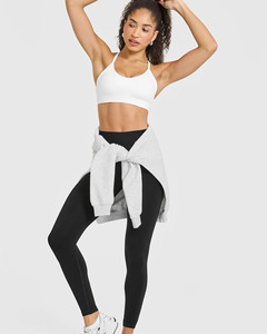 Soutien-gorge de sport de haute qualité encolure ronde blanche et dos nageur bretelles élastiques réglables coussinets de soutien-gorge amovibles soutien-gorge athlétique pour femmes - Product Image 3