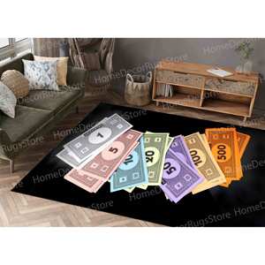 Tapis Monopoly, Tapis imprimé avec motif d'argent Monopoly, Tapis de jeu de société, Tapis fin non tissé - Product Image 2