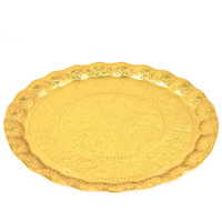 Plateau européen rustique à manger turc, pour le thé et le café, décoration, en or, plat de présentation