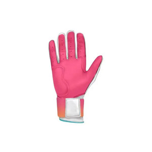 BRANIS SPORTS Split Finger Baseball Gloves White Pink <b>Blue</b> Leather Non-Slip Hook Loop Closure Unisex All Seasons Infield - Product Image 2