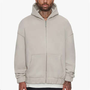 Sudadera con Capucha para Hombre, Estilo Urbano, Corte Holgado, Hombros Caídos, Cierre de Cremallera, Tejido de Punto, 100% Algodón, Ecológica, Informal - Product Image 6