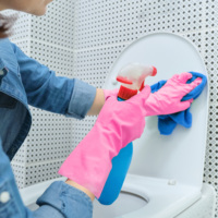 Guantes de Látex Rosa con Forro de Algodón para Lavar Platos, Talla Mediana, para Mujer, Impermeables, para Limpieza de Cocina, Uso en Otoño e Invierno (Lote en Stock)