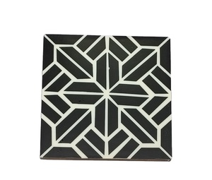Wooden Coaster <b>Set</b> <b>Square</b> Wave Pattern Drink Coasters Eco Friendly Handmade Table Mats - Product Image 1