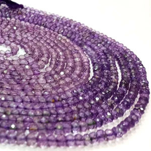 Cuentas facetadas redondas de amatista Rosa natural, 4mm, hebra de cuentas de la mejor calidad, 8 pulgadas de largo - Product Image 1