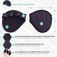 Agarraderas de Mano Resistentes de Primera Calidad con Neopreno y Material de PU para Entrenamiento de Fuerza Intensivo y Levantamiento de Pesas |   Equipo de Gimnasio