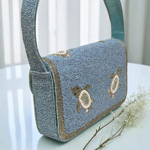 Bolso con cuentas multicolor con asa, bolso de mano, bolso de mano informal, artesanía india, hecho a mano, bolso Baguette, - Product Image 1