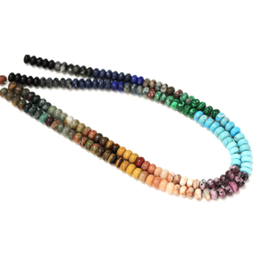 Perles de quartz arc-en-ciel en forme de rondelle : 7-9 mm, pierre précieuse lisse, brin - Product Image 5