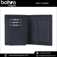 Dompet pendek RFID pria kulit asli kualitas terbaik Logo desain dapat disesuaikan gaya Vintage Modern buatan tangan India