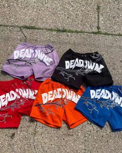 Pantalones cortos para hombre lavados con ácido serigrafiados en 3D para hombre, informales, vintage y personalizados de fabricante OEM - Product Image 4