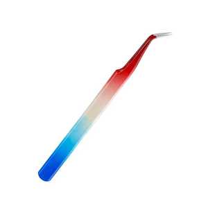 Pince à épiler professionnelle d'extension de cils en acier inoxydable enduit de poudre rose pince à autocollant à texture lisse pointe argentée - Product Image 6