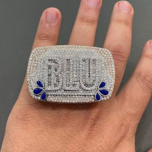 Venta caliente VVS Moissanite 925 Anillo de corte de plata esterlina Chapado en oro blanco Regalo de compromiso para hombres Mujeres Fiestas de boda de diamantes - Product Image 2