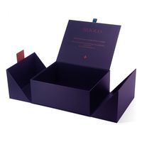 Boîtes en papier rigides personnalisées, faites à la main, gaufrées, pour cosmétiques, parfums, bijoux, cadeaux de luxe, avec fermeture magnétique à double porte