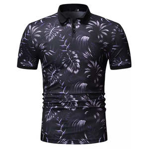 Chemises de golf classiques à rayures extensibles dans les quatre sens personnalisées pour hommes 92% polyester 8% élasthanne Chemises polo pour hommes - Product Image 1