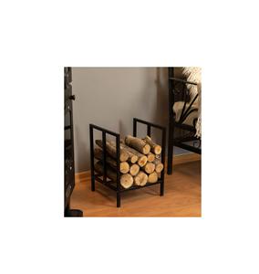 Porte-bûches robuste en fer noir avec revêtement résistant aux intempéries pour stocker le bois de chauffage à l'extérieur sur le patio ou le jardin - Product Image 1
