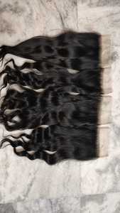 100% vierge Remy cheveux bruts humains non transformés cuticule alignée indien pour fermeture frontale en dentelle avec fermetures en dentelle et faisceaux - Product Image 6