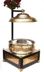 Chauffe-plat fait à la main et de haute qualité, ensemble de Buffet avec couvercle et supports de carburant ajourés - Product Image 4