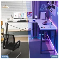 Bureau d'angle en L de 50 pouces pour ordinateur et jeux, avec étagère pour unité centrale, idéal pour le travail, l'étude et l'écriture à domicile ou au bureau