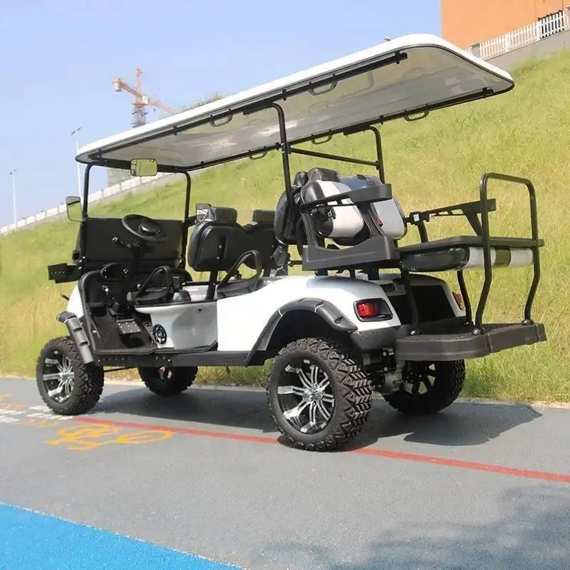 Carros de golf de rendimiento de calidad levantados para 4 pasajeros con marco de aleación de aluminio Coches de golf 2 asientos