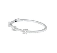 Bracelet à trois pierres en diamant rond cultivé en laboratoire certifié IGI en or jaune/blanc/rose 9 carats