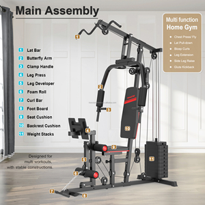 Ensemble d'équipement de gymnastique à domicile multifonctionnel pour musculation compacte avec piles de poids réglables - Product Image 5