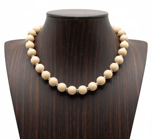 Collar de Cuentas de Plata 925 de Alta Calidad de 18 Pulgadas para Mujer, Diseño de Cierre, Moderno, Chapado en Oro, Cuentas de Madera Natural Aromáticas - Product Image 3