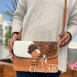 กระเป๋าหนังวัวแท้ใหม่กระเป๋าสะพายข้างสำหรับผู้หญิงสไตล์ตะวันตกกระเป๋าหนังวัวแบบสายสะพายกระเป๋าถือหนังแท้ - Product Image 1