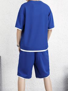 Conjunto de camiseta doble informal de poliéster de primera calidad para hombre para verano Paquete de camiseta de dos piezas con estampado de logotipo personalizado con colores y tamaños personalizados - Product Image 5