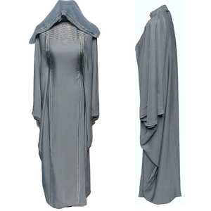 Vestido largo gris Batwing Farasha Abaya Jalabiya ropa musulmana tradicional del mundo árabe - Product Image 1
