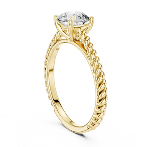 Anillo TWISTY con Diamante Cultivado en Laboratorio de 1 Quilate, Oro Amarillo de 18 Quilates con Baño de Rodio, Certificado IGI, Lujoso, para Compromiso, Uso Diario, Eventos Glamurosos - Product Image 1