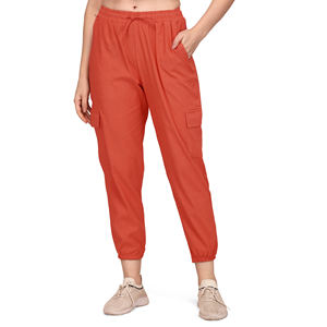 Pantalon cargo pour femme facile à porter avec cordon de serrage à la taille et poches pratiques-Style décontracté pour une utilisation décontractée ou professionnelle - Product Image 3