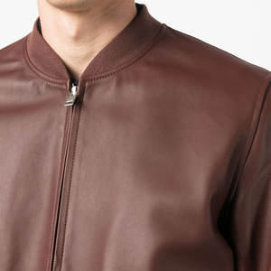 Hot Selling High Quality Men's Slim Fit PU Leather Jacket Custom Stand Collar <b>Cardigan</b> Warm Zipper Pocket Winter Formal Canvas - Product Image 4