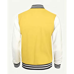 Veste de baseball universitaire pour hommes, veste streetwear à boutons, veste universitaire pour hommes, mélange de coton, manches longues contrastées, veste décontractée - Product Image 2