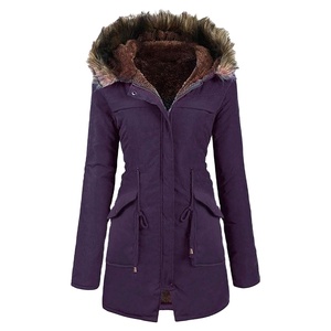 Nouveau Parka Vestes À La Mode Chaud Taille Réglable Col De Fourrure Veste D'hiver Femmes Longues À Capuche Parka Vestes - Product Image 1