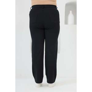 Pantalones de Punto Rectos Azul Marino para Mujer Talla Grande RMG con Mezcla de Elastano para Comodidad y Estilo en Invierno - Product Image 4