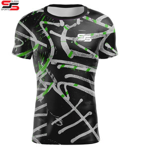 Rashguard pour hommes, personnalisez votre propre logo, rashguard à manches courtes sublimé, rashguard MMA, rashguard BJJ avec étiquette blanche - Product Image 4
