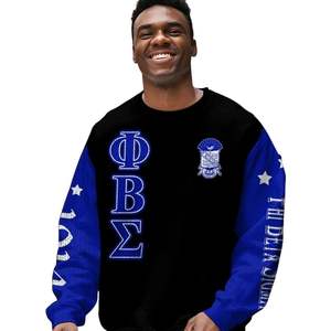Phi Beta Sigma Chenille 1914 acrylique tricot hiver pull pull lettres grecques Sigma Beta bleu blanc fraternité vêtements cadeau - Product Image 5
