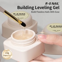Gel Constructeur Auto-Nivelant Sans Chaleur R.S. Nail, Gel Dur Transparent pour Renforcer les Ongles, Gel de Construction Marque Privée