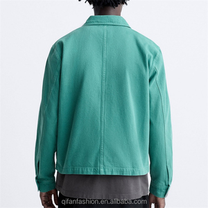 แจ็กเก็ตยีนส์สำหรับผู้ชายเสื้อครอปแบบมีปกเสื้อยีนส์ออกแบบได้ตามต้องการ - Product Image 5