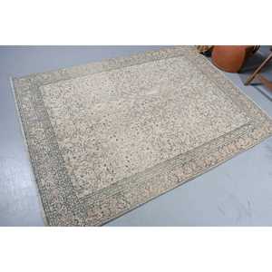 พรมวินเทจขนาด 4.8x6.6 ฟุต พรมตุรกี พรมลายสัตว์สีเบจ - Product Image 2