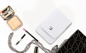 Juego de 4 Pinzas para Cejas con Recubrimiento en Polvo, Tipo Punta Recta, Inclinada y Puntiaguda, con Estuche de Cuero Sintético Blanco - Product Image 4