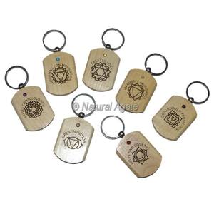 Porte-clés en bois akra, symboles colorés imprimés sur les chakras, pour la vente de symboles colorés imprimés, pièces - Product Image 6