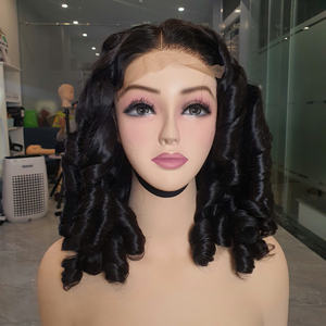 Venta caliente SDD 5x5 pelucas delanteras de encaje 12A cutícula cruda alineada vendedores de cabello vietnamita huevo rizado pelucas de cabello humano hinchables - Product Image 1