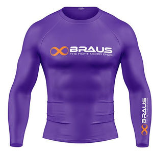Venta al por mayor de impresión personalizada Anti-UV BJJ Spandex de manga larga Rash Guard para adultos de talla grande de secado rápido transpirable de compresión de verano - Product Image 1