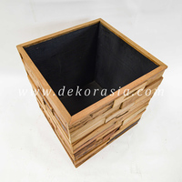 Ensemble de jardinières en bois poreux pour la décoration de la maison, du jardin et de l'hôtel, design vintage créatif, écologique, couleur personnalisée, revêtement époxy