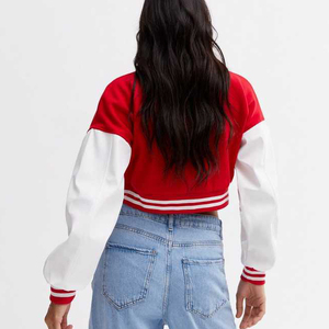 Vente en gros de veste universitaire pour femmes blouson bombardier surdimensionné de haute qualité Baseball Letterman mélange de laine sur mesure pour femmes - Product Image 3