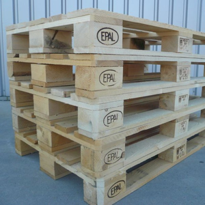 Palettes en bois empilables 1200x800mm en pin pour transport industriel, avec sangles vertes et bleues, palettes Euro standard - Product Image 4