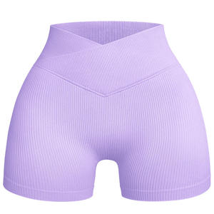 Pantalones cortos de fitness para gimnasio con cintura en V de alta calidad para mujer - Product Image 3